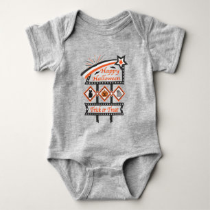 Retro Vintage Halloween Sign – Trick or Treat Baby Bodysuit