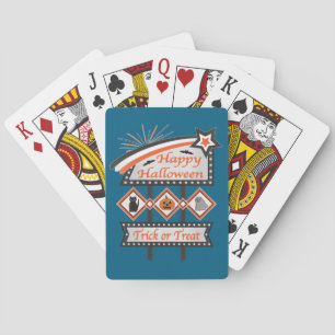 Retro Vintage Halloween Sign – Trick or Treat Playing Cards