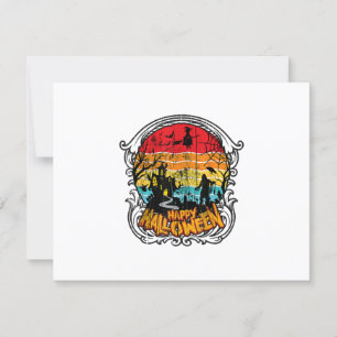 Retro Vintage Halloween - Vintage Halloween RSVP Card