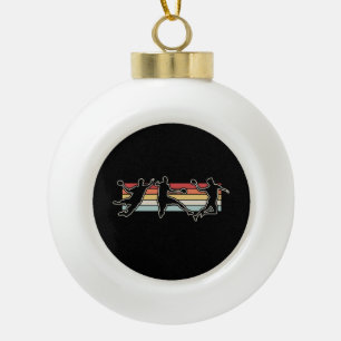 Retro Vintage Handball Player  Ceramic Ball Christmas Ornament