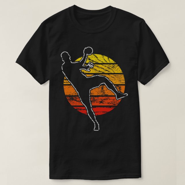 Retro Vintage Handball Player T-Shirt (Design Front)