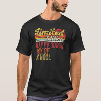 Retro Vintage Happy 100th Day Of School Teacher 10 T-Shirt