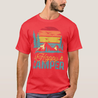 Retro Vintage Happy Camper Funny Matching Camping  T-Shirt