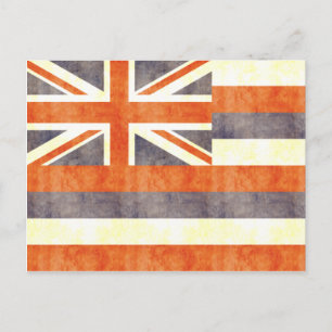 Retro Vintage Hawaii Flag Postcard