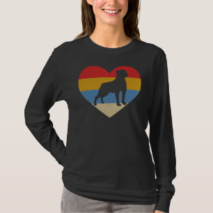 Retro Vintage Heart Rottweiler For Dog Lover T-Shirt