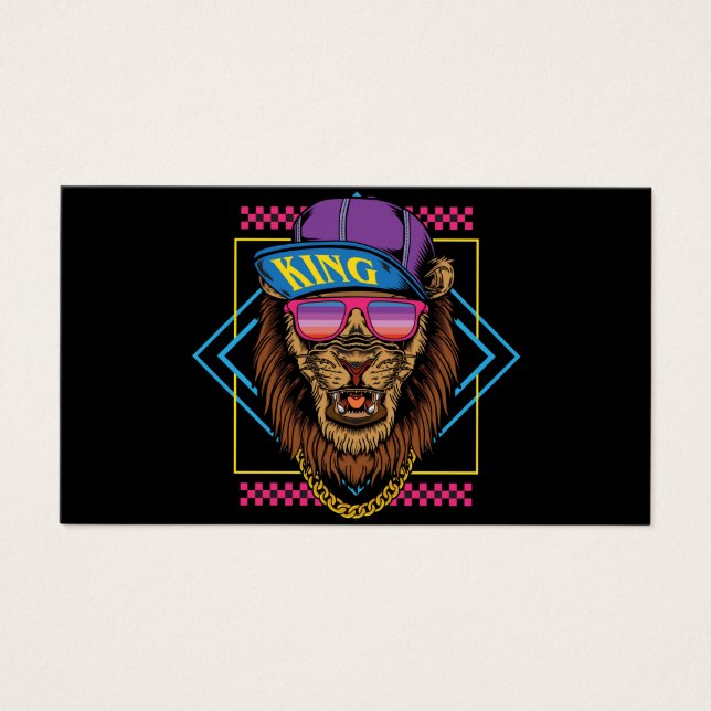 retro vintage hip hop lion wear snapback illustrat (Front)