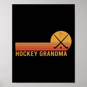 Retro Vintage Hockey Grandma Hockey Player Poster