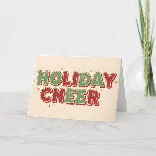 Retro Vintage Holiday Cheer Christmas Card