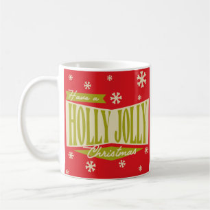 Retro Vintage Holly Jolly Christmas Coffee Mug