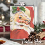 Retro Vintage Holly Jolly Santa Claus Christmas Hip Flask<br><div class="desc">This mid-century vintage Christmas Holiday flask features a holly,  jolly Santa Claus complete with a cherry nose,  rosy cheeks,  red suit and hat,  a twinkle in his eye and a sprig of mistletoe.</div>