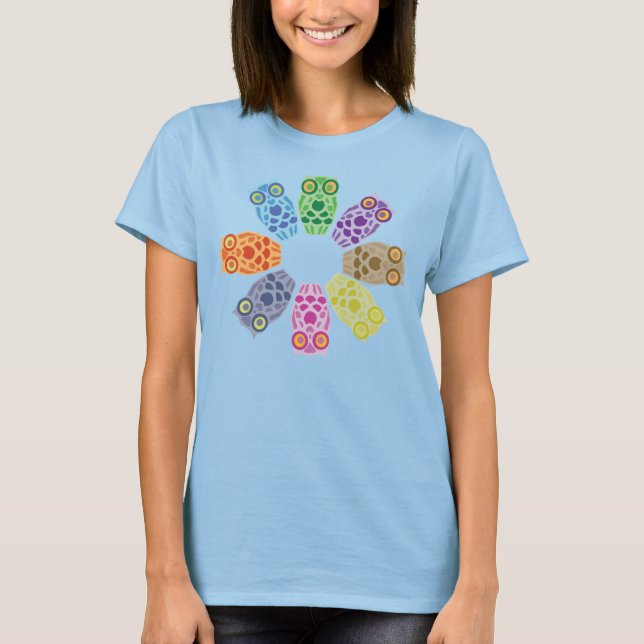 Retro Vintage Hoot Owl Pattern T-Shirt (Front)