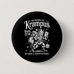 Retro Vintage Horror The Naughty List Krampus Book 6 Cm Round Badge