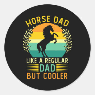 Retro Vintage Horse Dad Father's Day Horsing Classic Round Sticker