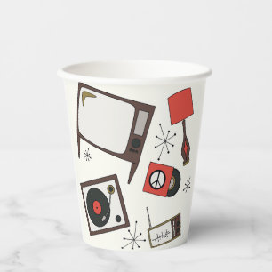 Retro, vintage household items paper cups