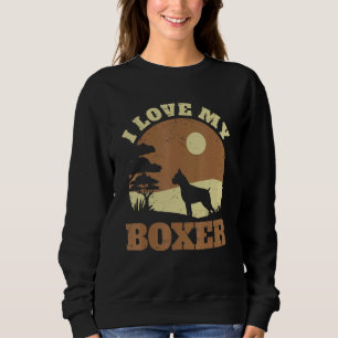 Retro Vintage I Love My Boxer Dog Sweatshirt