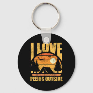 Retro Vintage I Love Peeing Outside Funny Hiking C Key Ring