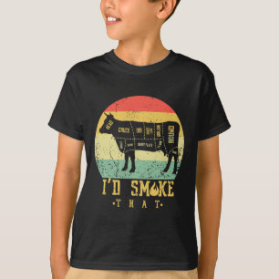 Retro Vintage I'd Smoke That -grilling Byrbecue Sm T-Shirt
