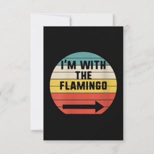 Retro Vintage I'm With The Flamingo Flamingo RSVP Card