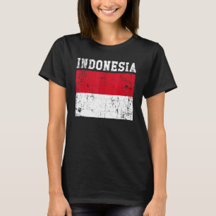 Retro Vintage Indonesia Flag Indonesian Roots T-Shirt