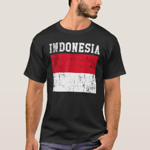 Retro Vintage Indonesia Flag Indonesian Roots T-Shirt
