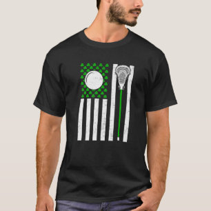 Retro Vintage Irish USA Flag Sport Lacrosse St.Pat T-Shirt
