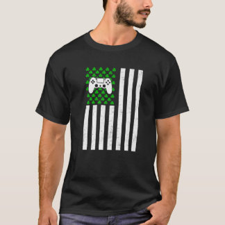 Retro Vintage Irish USA Flag Sport Video Game St.P T-Shirt