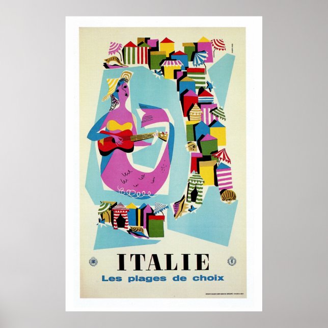 Retro vintage Italy Italian travel advertising Poster (Front)