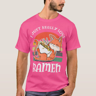 Retro Vintage Japanese Kawaii Cat Kitten Ramen Bow T-Shirt