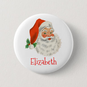 Retro Vintage Jolly Santa Claus Christmas 6 Cm Round Badge