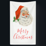 Retro Vintage Jolly Santa Claus Christmas Banner<br><div class="desc">A banner with a festive retro picture. Jolly old Santa Claus with his red rosy cheeks and warm friendly smile. A bit of old school nostalgia for the old timers,  this image brings backs memories of the celebrations from Christmas past.</div>