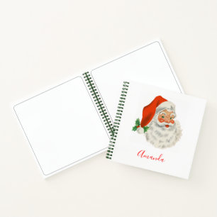 Retro Vintage Jolly Santa Claus Christmas Notebook