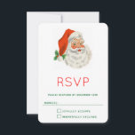 Retro Vintage Jolly Santa Claus Christmas RSVP Card<br><div class="desc">An RSVP card with a festive retro picture. Jolly old Santa Claus with his red rosy cheeks and warm friendly smile. A bit of old school nostalgia for the old timers,  this image brings backs memories of the celebrations from Christmas past.</div>