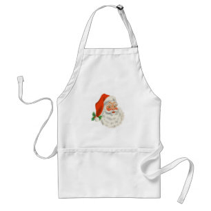 Retro Vintage Jolly Santa Claus Christmas Standard Apron