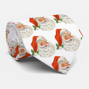 Retro Vintage Jolly Santa Claus Christmas Tie