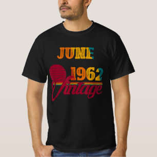 Retro Vintage June 1962 Birthday Gift Ideas Him T-Shirt