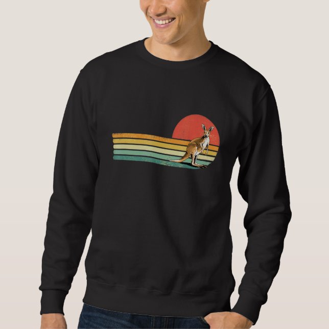 Retro Vintage Kangaroo Australia Animal Zookeeper  Sweatshirt (Front)