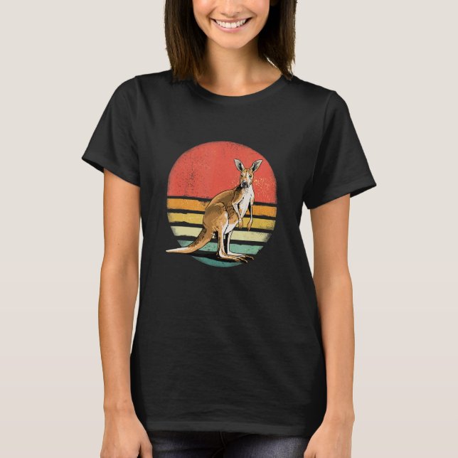 Retro Vintage Kangaroo Australia Animal Zookeeper  T-Shirt (Front)