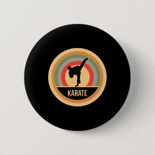 Retro Vintage Karate Gift For Karateka And Martial 6 Cm Round Badge