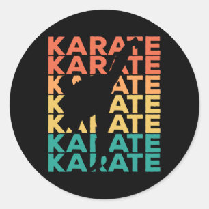 Retro Vintage Karate Gift For Karateka Classic Round Sticker