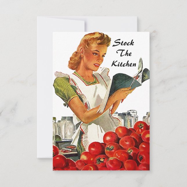 Retro Vintage Kitchen Bridal Shower Invitations (Front)
