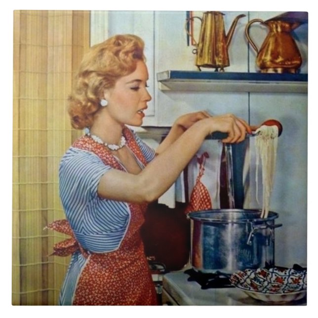 retro vintage kitchen decor tile (Front)