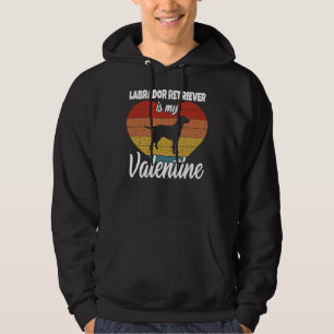 Retro Vintage Labrador Retriever Dog Heart Valenti Hoodie