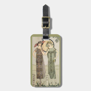 Retro Vintage Ladies Flapper Fashion Luggage Tag