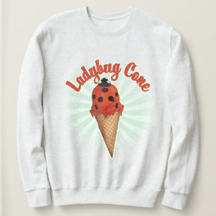Retro Vintage Ladybug Whimsical Ice Cream Art Sweatshirt