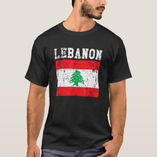 Retro Vintage Lebanon Flag Lebanese Roots T-Shirt