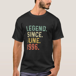 Retro Vintage Legend Epic Since June 1996 25Th Bir T-Shirt