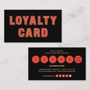 Retro Vintage Letters Loyalty Card