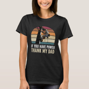 Retro vintage lineman dad love sunset T-Shirt