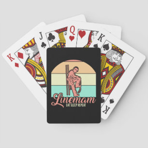 Retro Vintage Lineman  Playing Cards