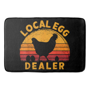Retro Vintage Local Egg Dealer Farmer Chicken Egg  Bath Mat